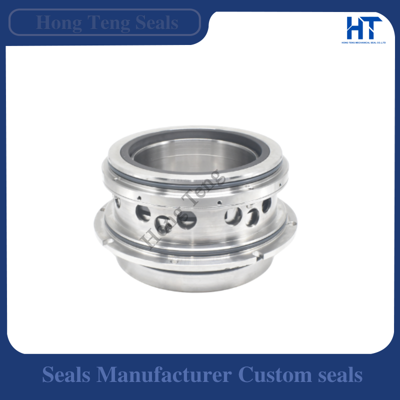 Angled side view of EBARA DSC 100mm cartridge mechanical seal for sewage pumps